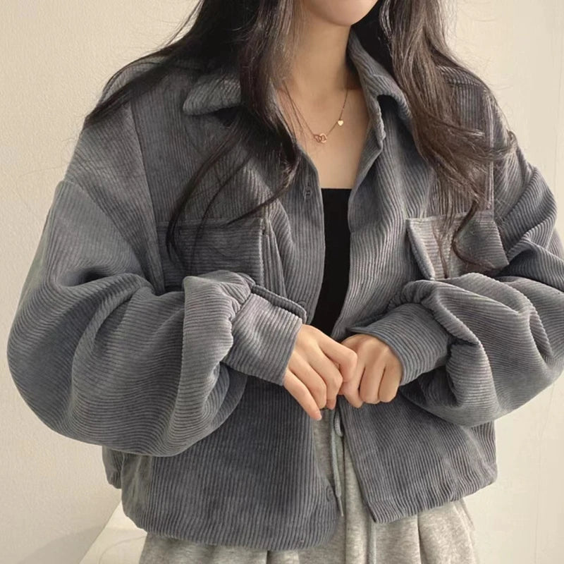 Retro Single-Breasted Long Sleeve Jacket