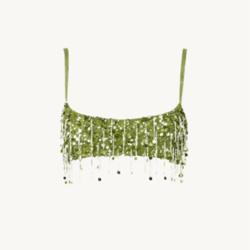 Sexy Beaded Sequin Skirt 2 Pieces Set