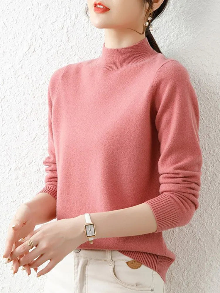 Chic Turtleneck Slim Fit Sweater for Women