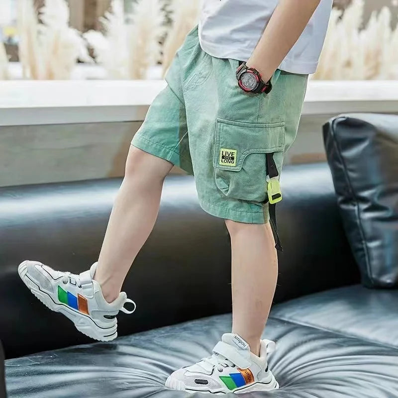 Boys Thin Cotton Split Summer Pants
