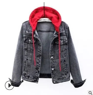 Korean Style Hooded Denim Jacket for Women