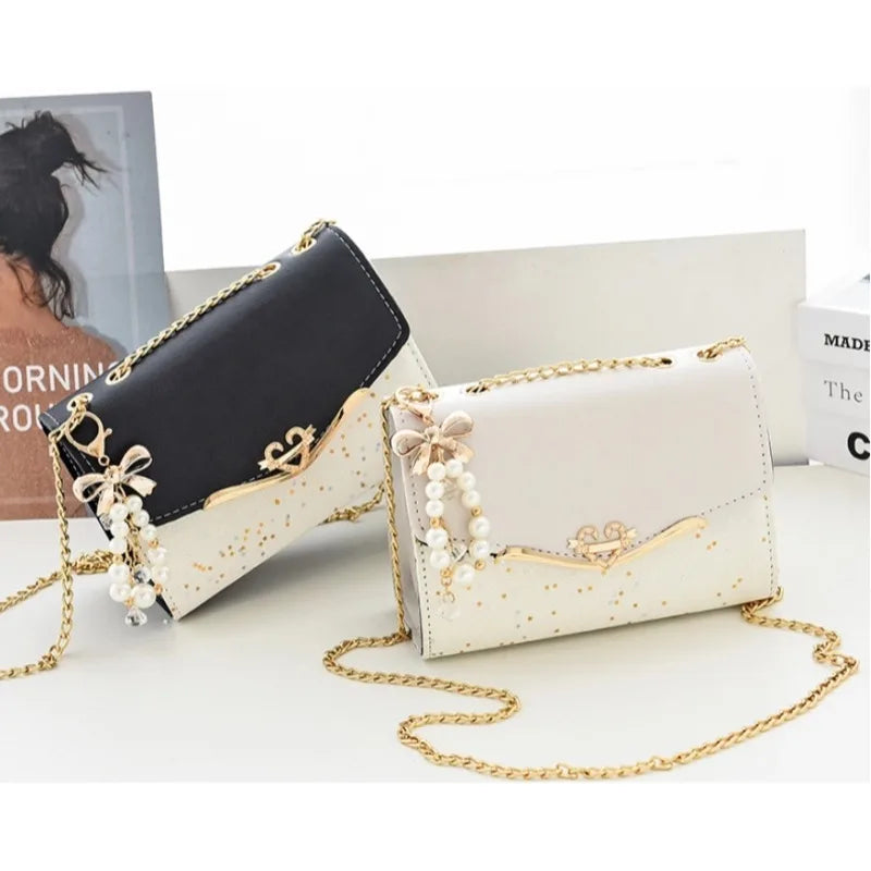 Korean Crossbody Bag with Pendant Chain
