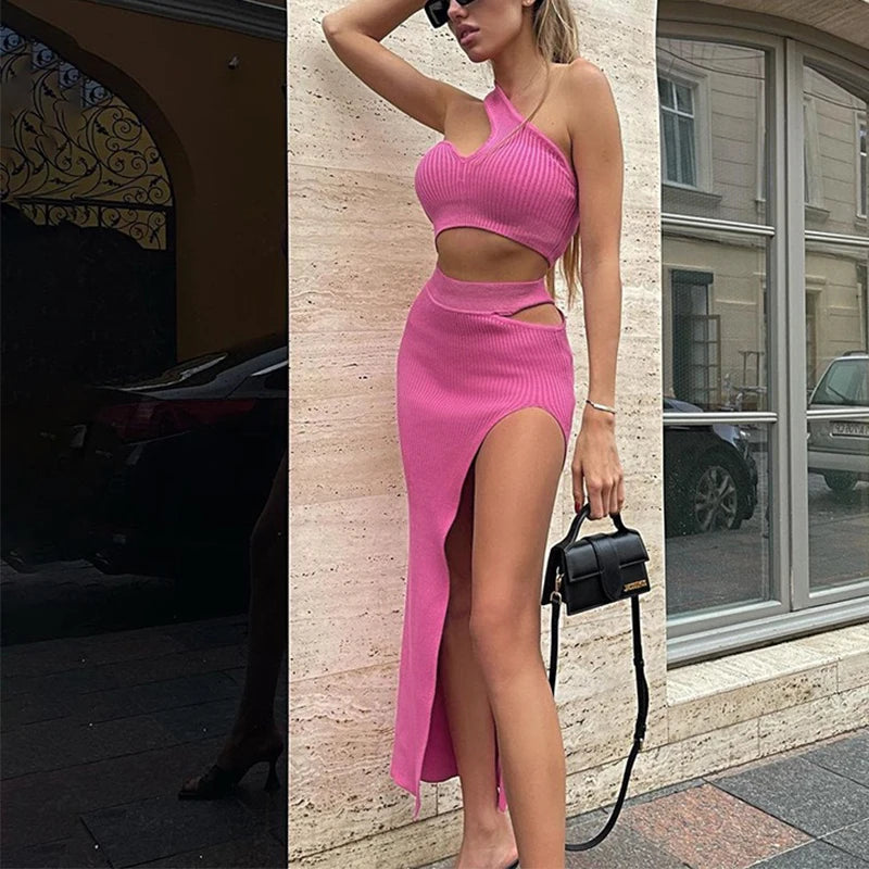 Summer women's fashion temperament slim fit sexy spicy girl outfit