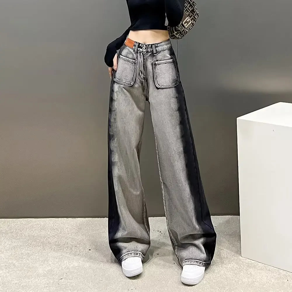 Women's High-Waisted Straight-Leg Jeans