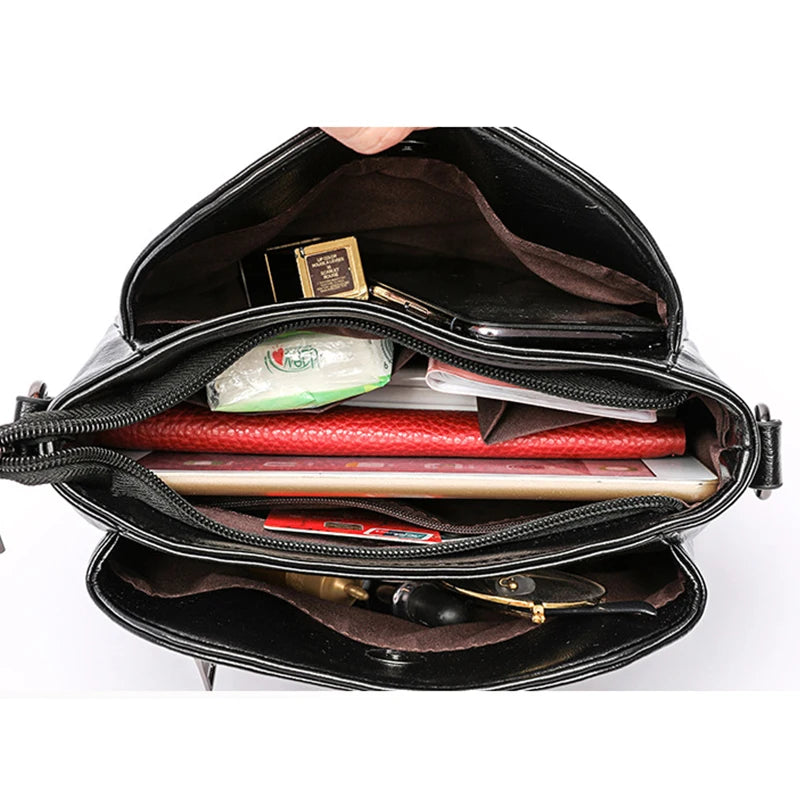 Retro PU Leather Bucket Crossbody Bag