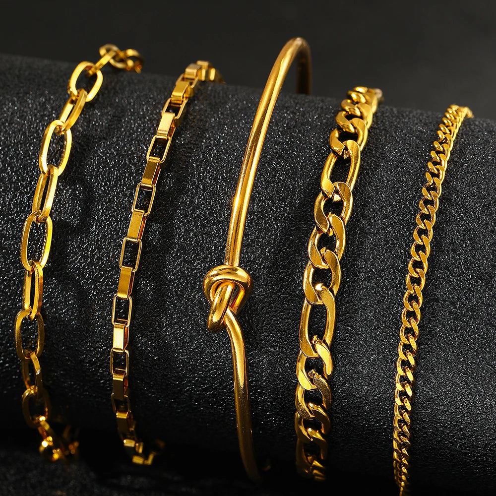 Multi-Layer Stainless Steel Snake Chain Bracelet