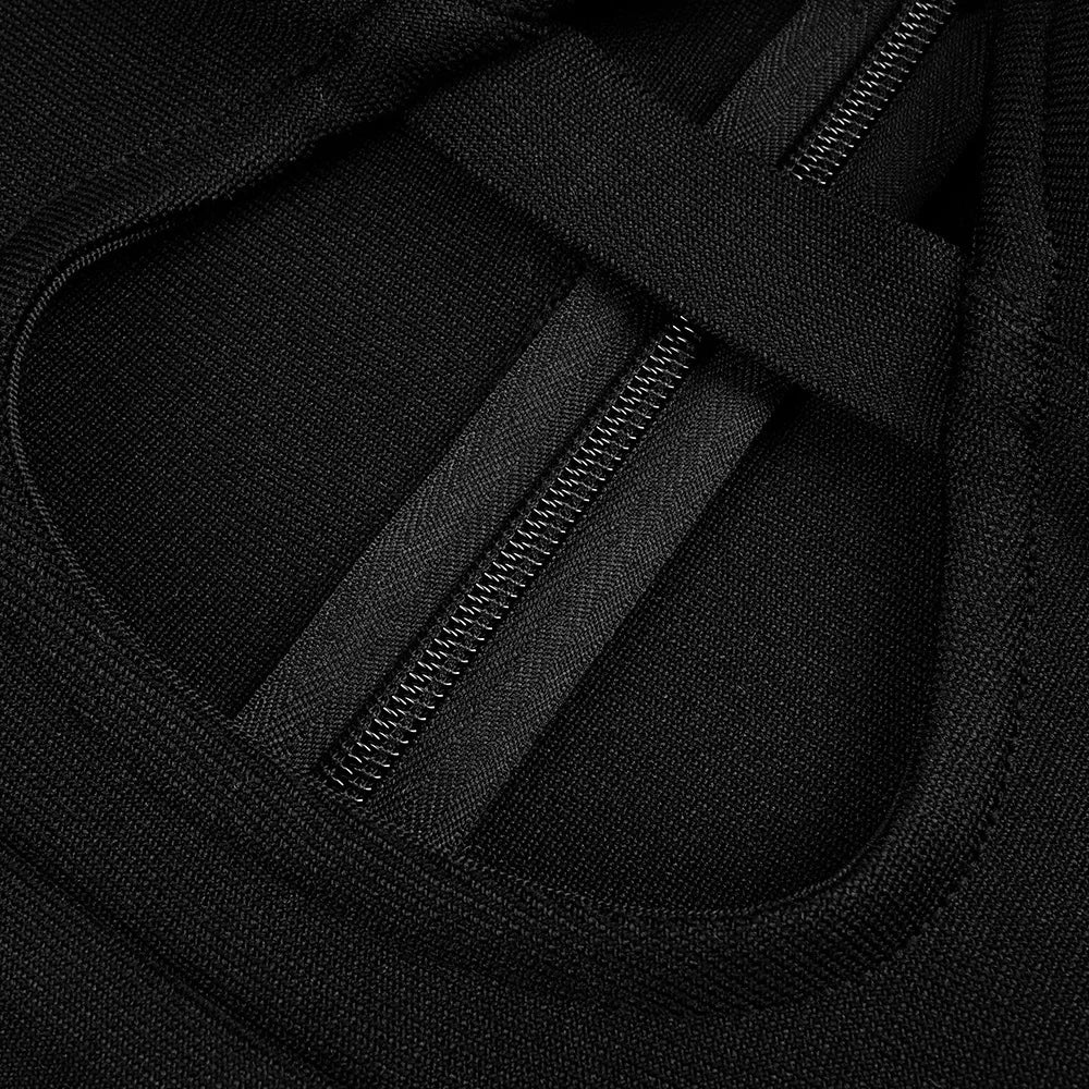 2024 New Summer Black Strapless Long Split  Bandage Dress