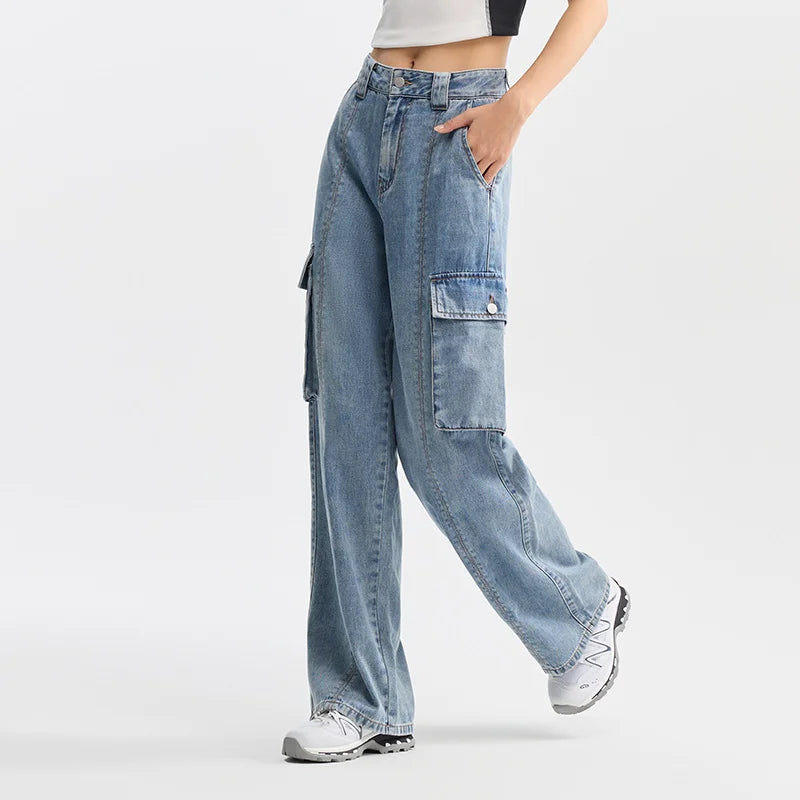 Semir Jeans Women High-Street Style Wide-leg Trousers Summer 2024 New Version Workwear Trousers Trendy and Cool