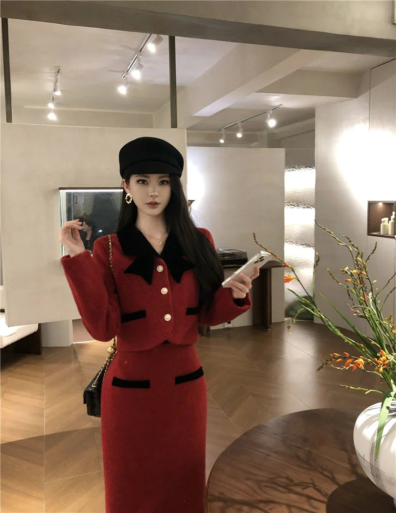 Winter Outfit Women 2024 New Elegant Lady Thickened
