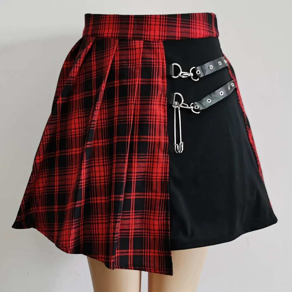 Gothic Lace Ruffle Mini Skirt for Women