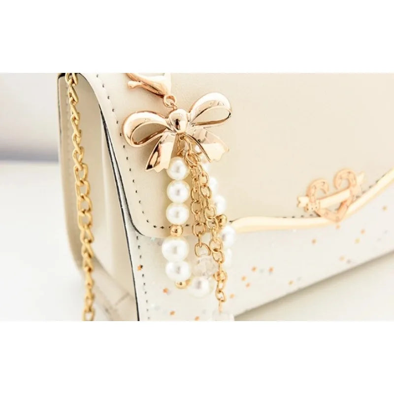Korean Crossbody Bag with Pendant Chain