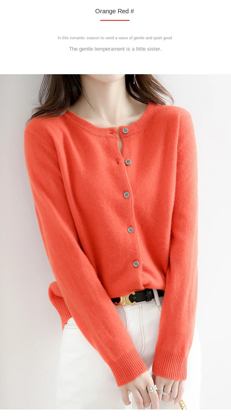 Worsted Spring & Autumn Women's Cardigan