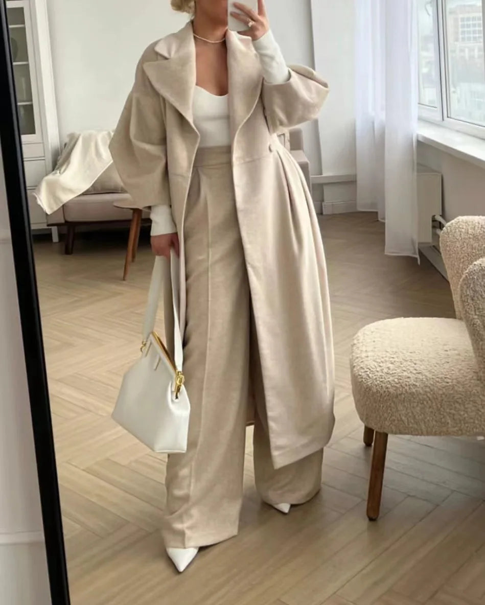 Winter Coat for Women Elegant Lantern Sleeve