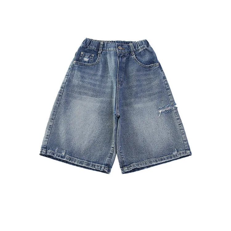 Girls' Denim Knee-Length Shorts