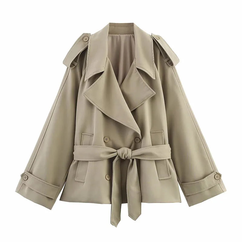 Women Casual Loose Jackets Lapel Long Sleeves