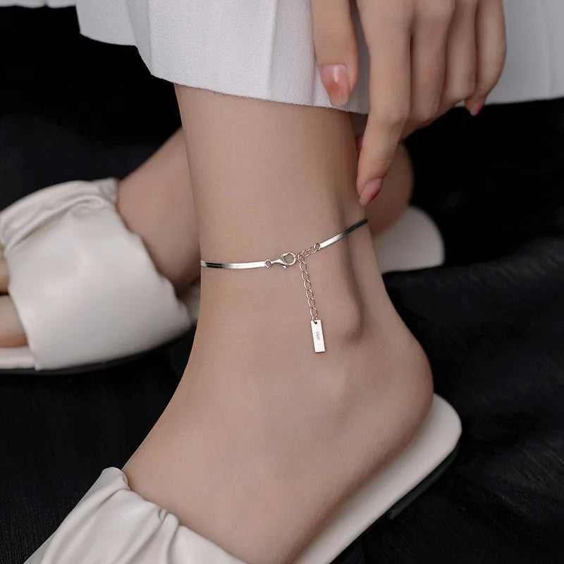 Simple Blade Chain Anklet for Women
