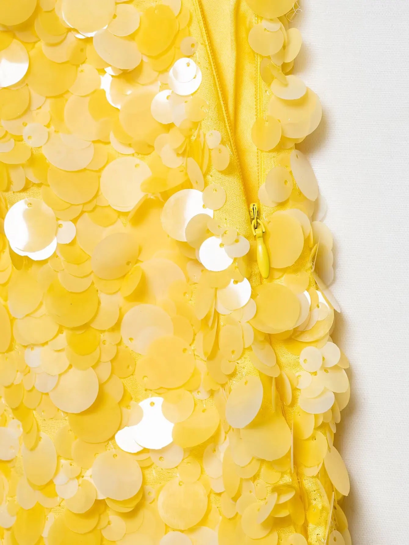 HH Women New Fashion Versatile High Waist Slim Yellow Sequin