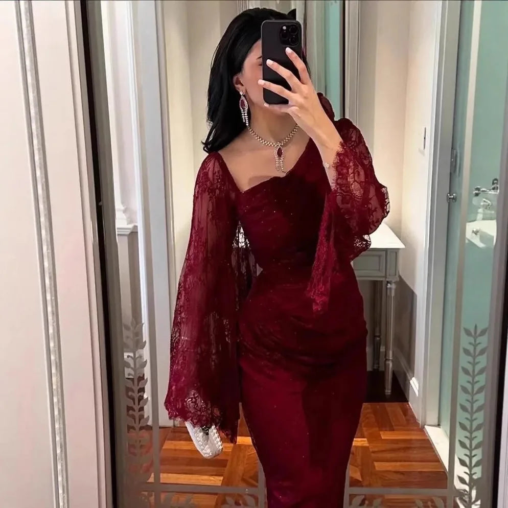 Spring American European New Fashion Women's Wine Red