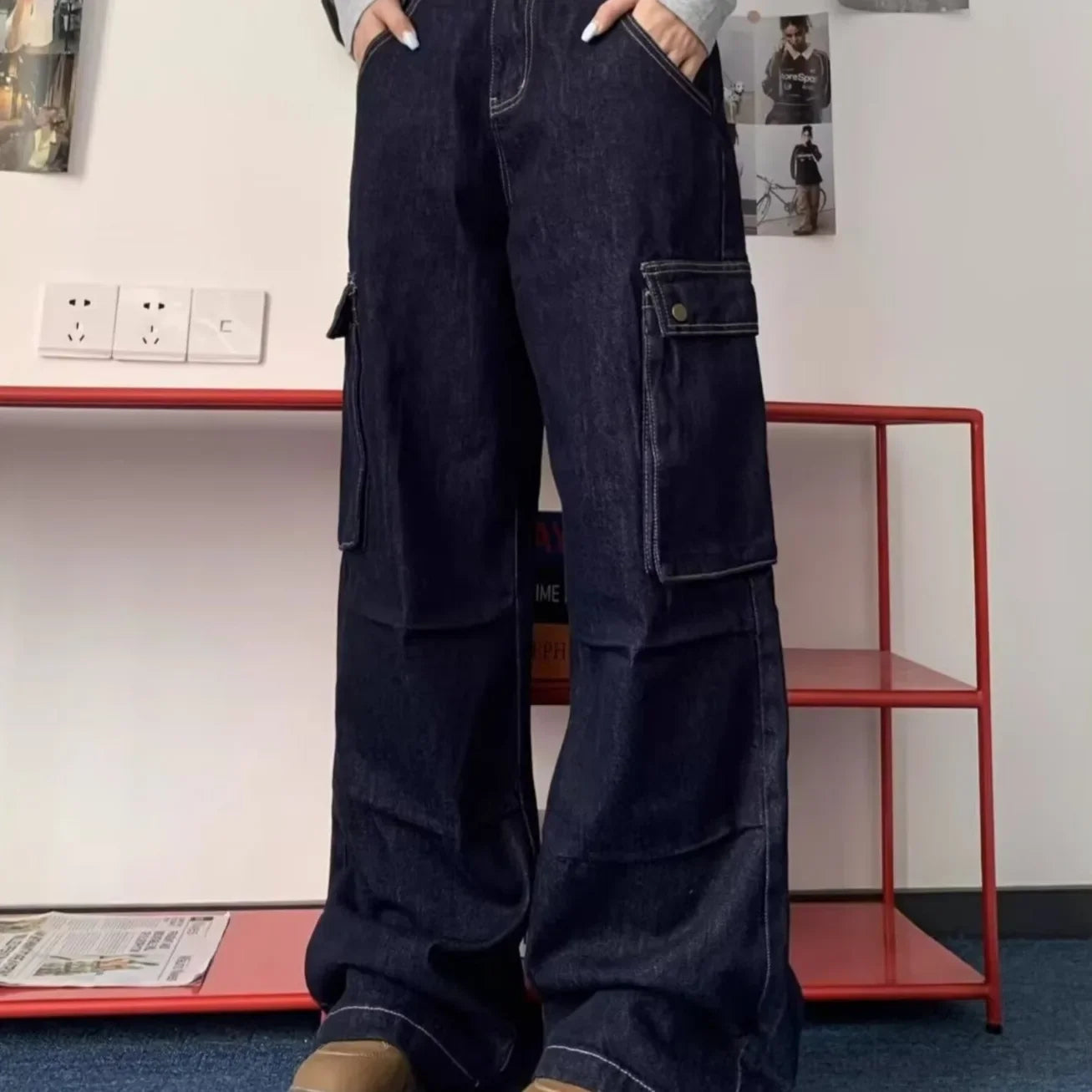 Casual Hip Hop Style Letter Print Men's Jeans Hong Kong Fashion High Street Trendy Long Pants Autumn New Arrival