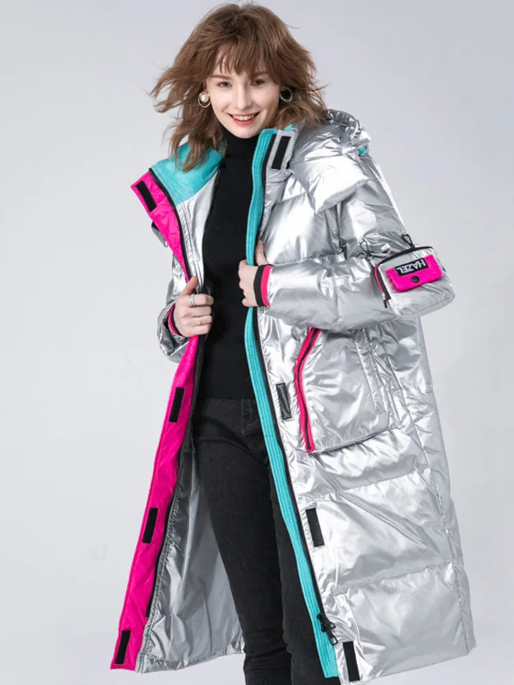 Winter Clothing Glossy Waterproof Coat Women