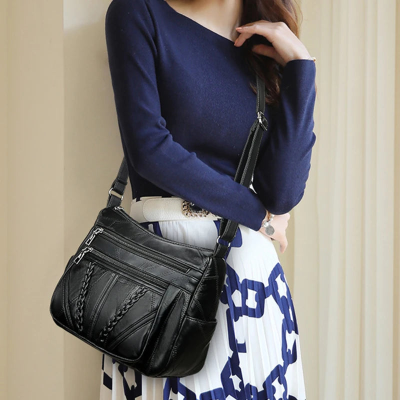 Retro PU Leather Shoulder Bag for Women