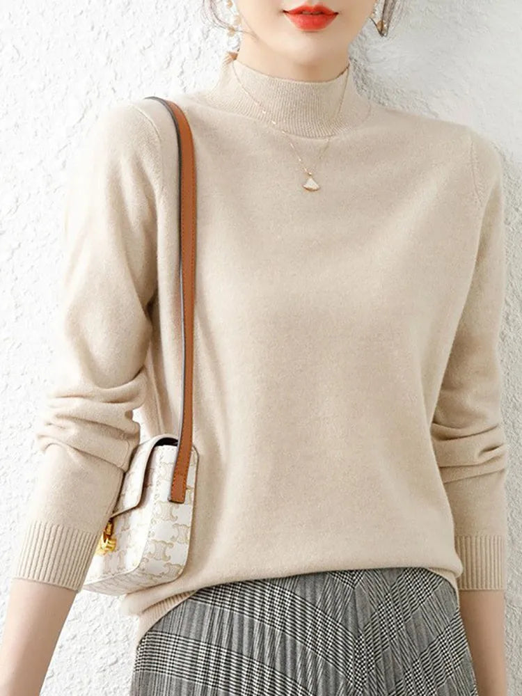 Chic Turtleneck Slim Fit Sweater for Women