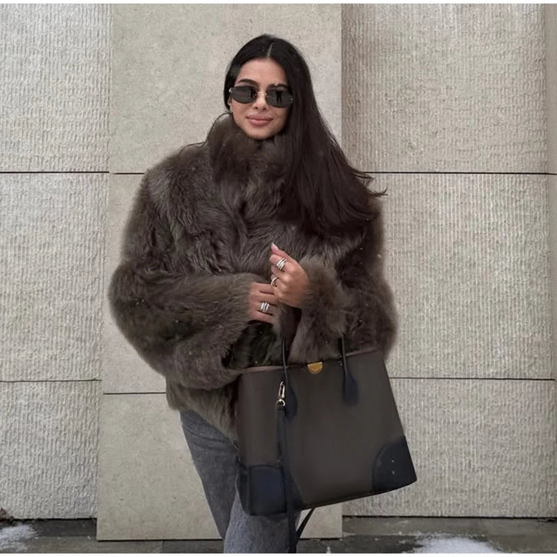 Winter Warm Thick Women Faux Fur Coats