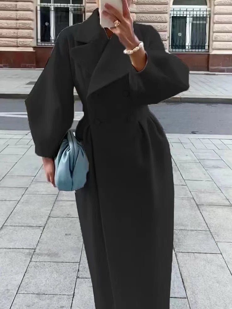 Winter Coat for Women Elegant Lantern Sleeve