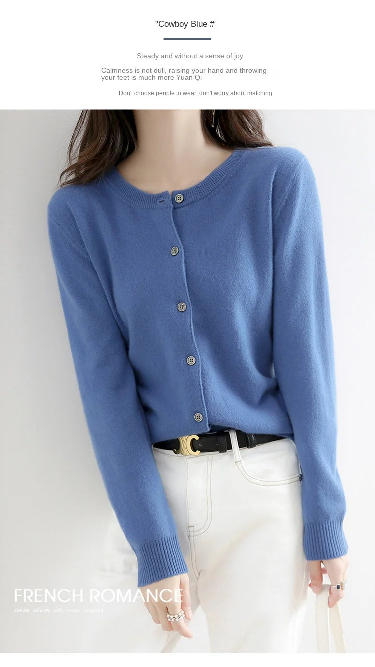 Worsted Spring & Autumn Women's Cardigan