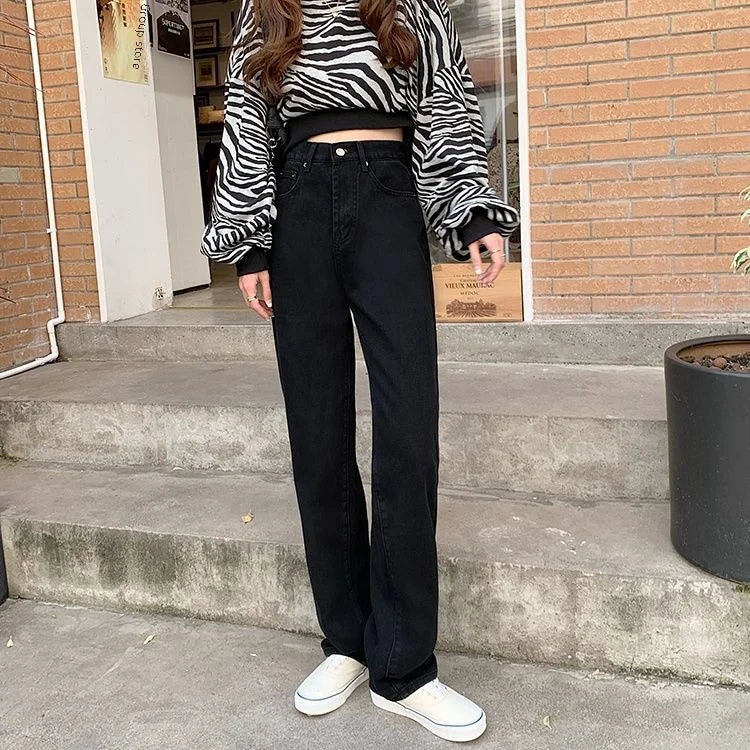 Loose Straight High-Waist Jeans