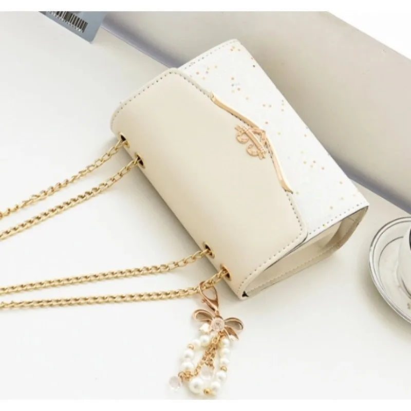 Korean Crossbody Bag with Pendant Chain