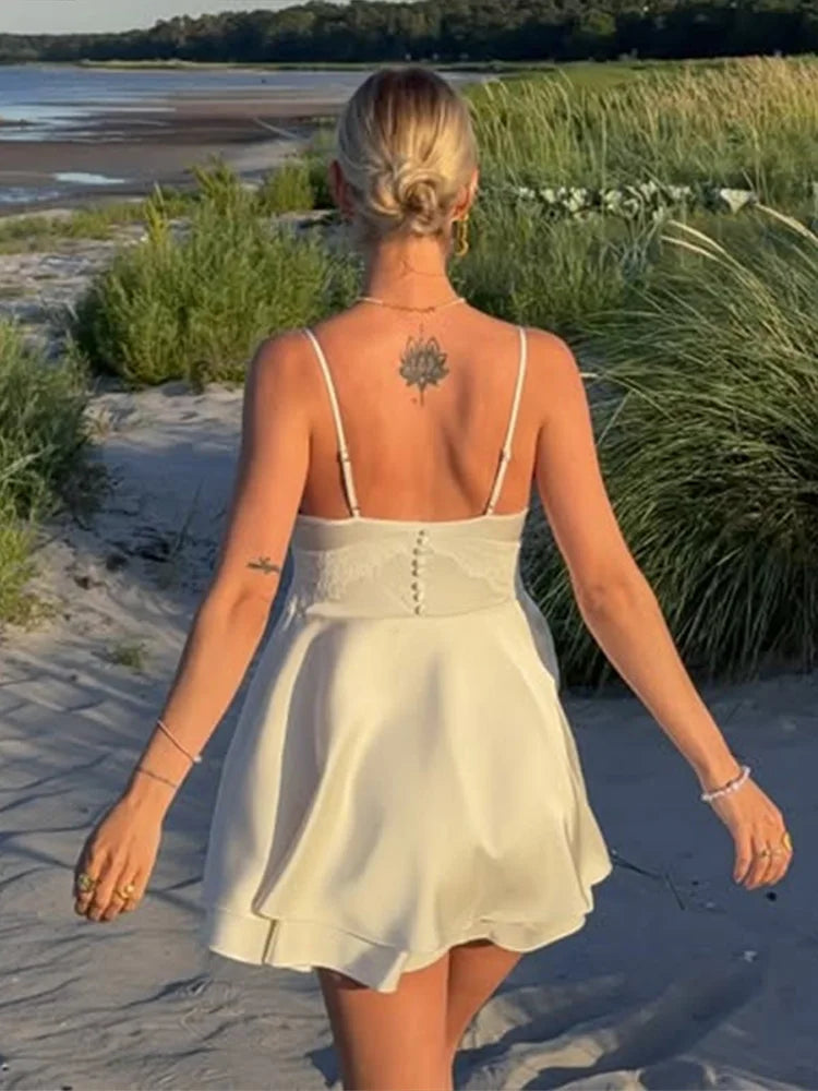 sexy Women's two pieces set dress Suits  Lace Trim V-Neck Dresses Belted Maxi Robe Loungewear Chic  Sexy Beach home Outfit