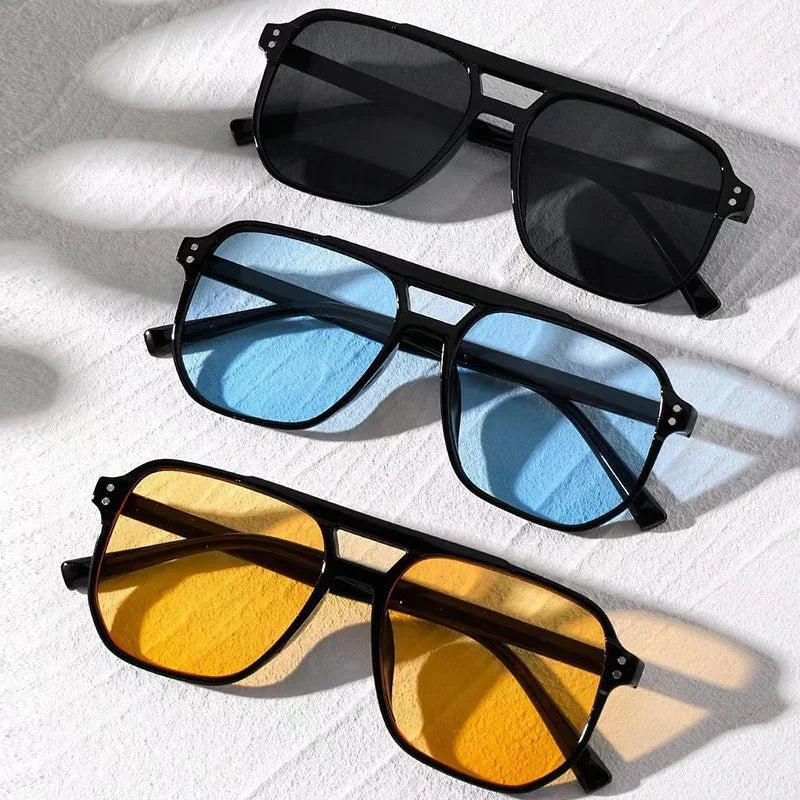 Vintage Big Square Sunglasses UV400 Unisex