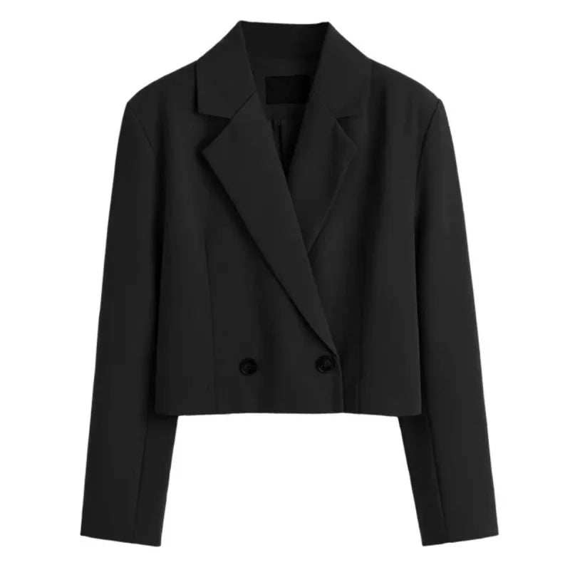 Elegant Slimming Cropped Suit Jacket for Women