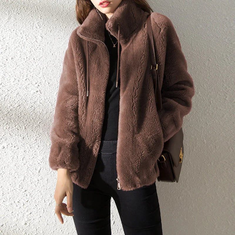 Women’s Double Coral Fleece Winter Coat