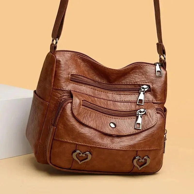 Medium Large Soft Leather Crossbody Bag