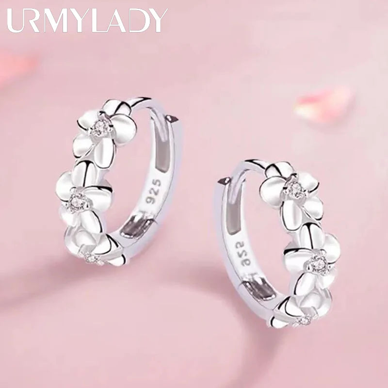 Sterling Silver Flower Stud Earrings