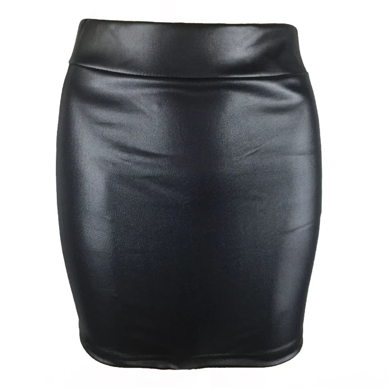 Women’s High-Waist Faux Leather Mini Skirt