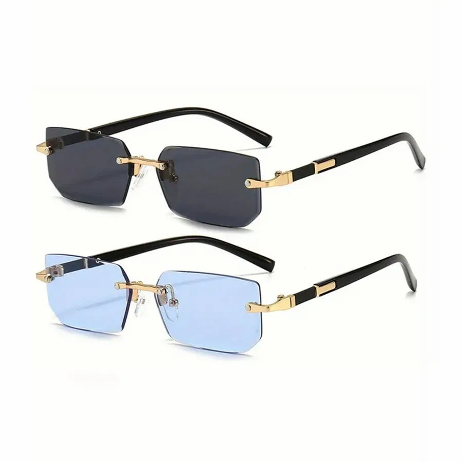 Rimless Rectangle Sunglasses for Men & Women