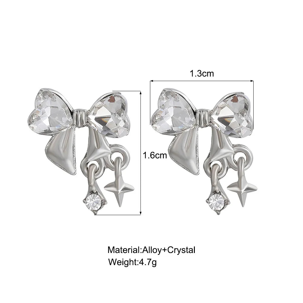Y2K Bowknot Zircon Stud Earrings