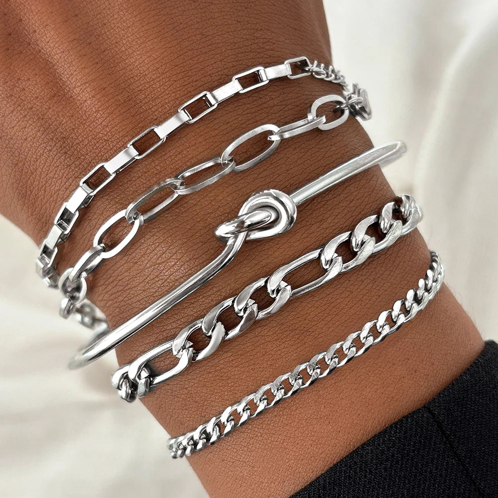 Multi-Layer Stainless Steel Snake Chain Bracelet