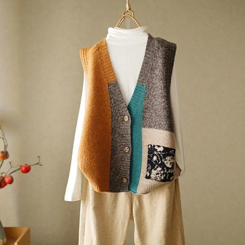 Retro Knitted Sweater Vest for Women