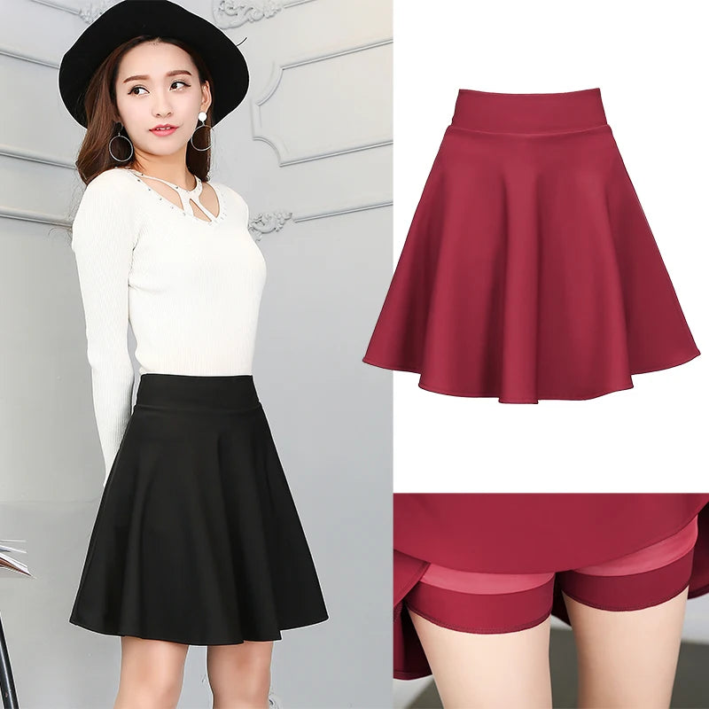 Women’s Plus Size Stretchy Flared Skater Skirt