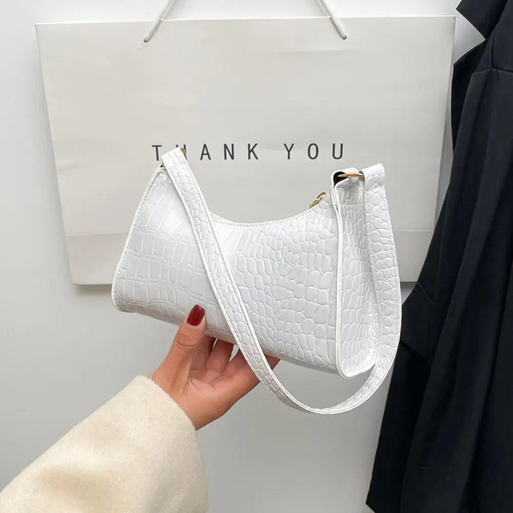 Trendy Black PU Shoulder & Crossbody Bag