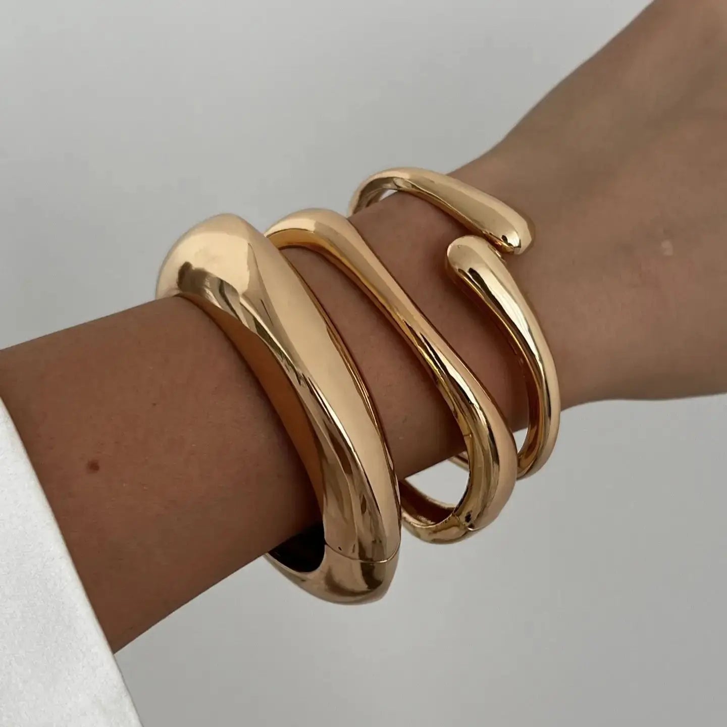 Vintage Hip Hop Metal Cuff Bangles Set