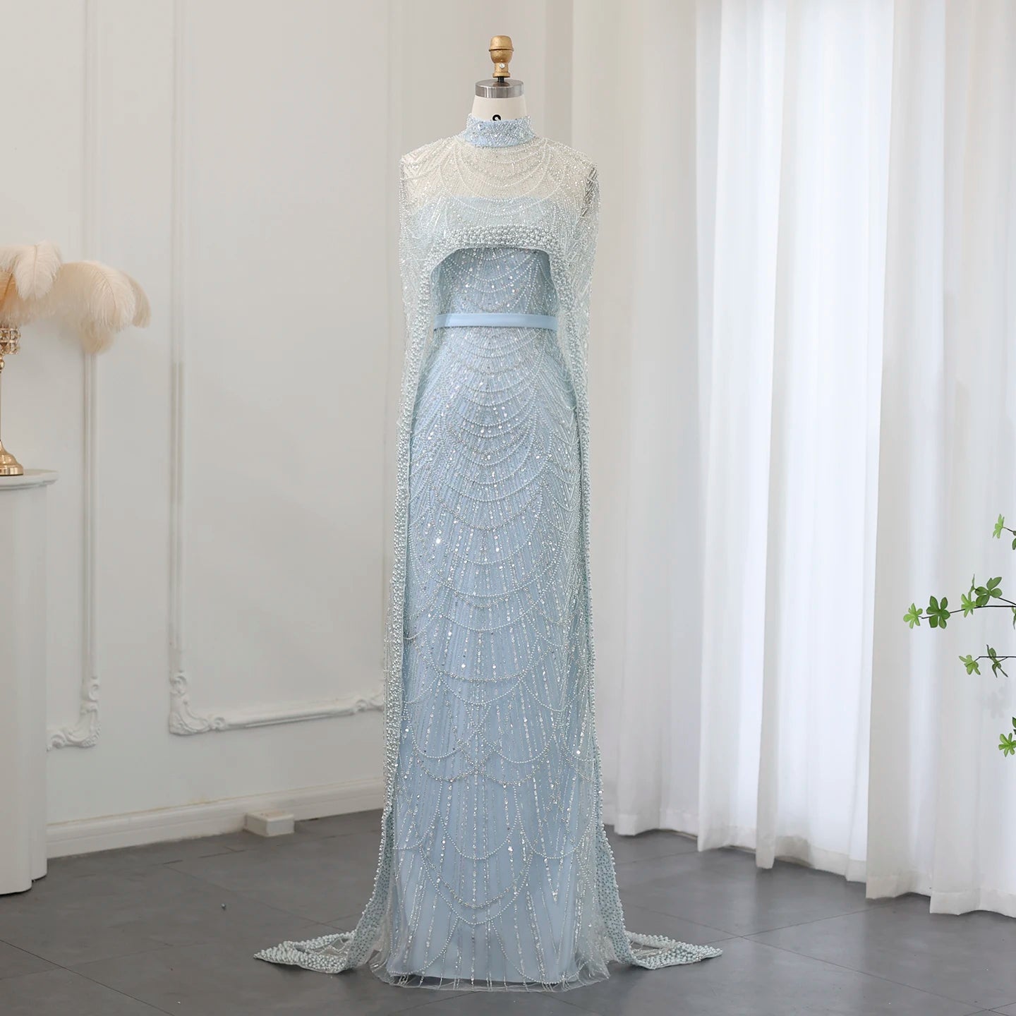 Sharon Said Luxury Pearls Dubai Champagne Evening Dresses