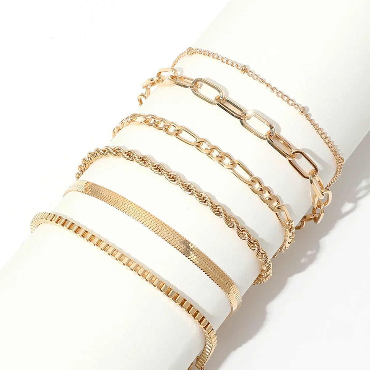 Gold Color Bold Link Snake Chain Bracelet