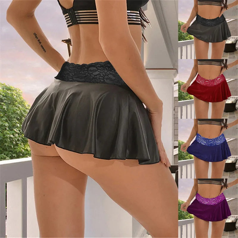 Plus Size Ultra Mini Black Skirt