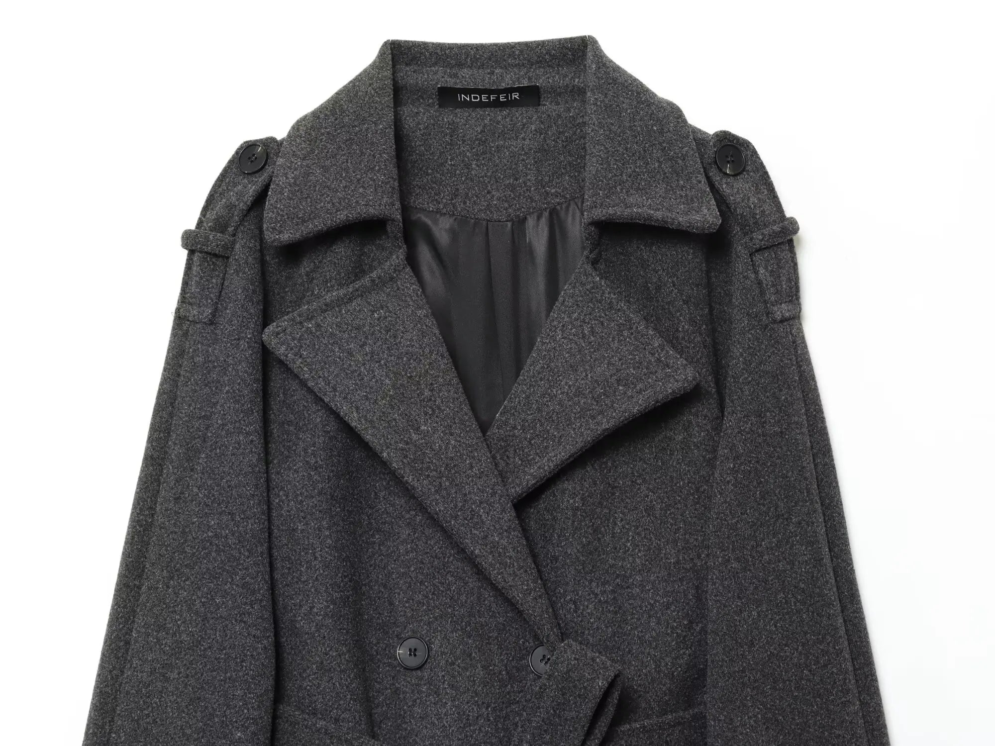 HH Women Fashion Lapel Double-breasted Pocket Belte