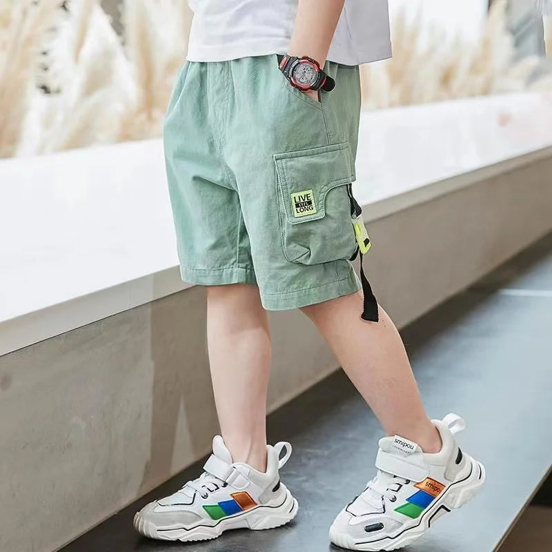 Boys Thin Cotton Split Summer Pants